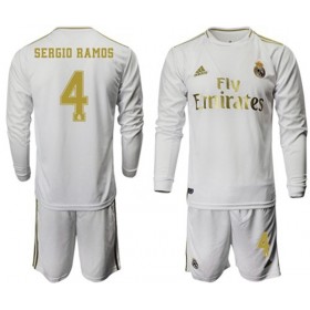 Fußballtrikots Real Madrid Sergio Ramos 4 Kinder 2019-2020 Langarm Heimtrikotsatz kaufen